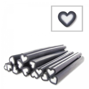 Caña arcilla polimerica 5x50 mm Corazón Gris Antracita