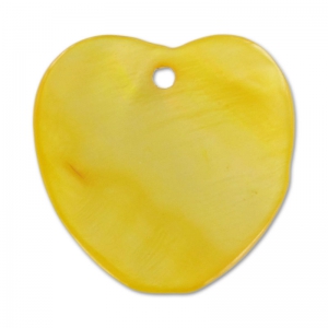 Cequies corazón de Nácar 24 mm Amarillo naranja x5