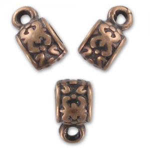Bolas metal con enganche para dijes  6x7 mm cobre antiguo x4
