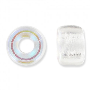 Cuentas con agujero grande - Pony Beads 6 mm - Preciosa - Cristal AB x15