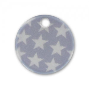 Cequí imprimido 15 mm Estrellas Gris/Blanco x1