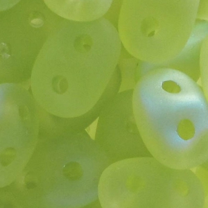 SuperDuo 2,5x5 mm Light Olivine Mat AB x10g