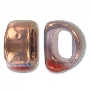 Pasante de cerámica 18x10 mm Red Blue Irisado x1