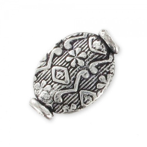 Aceituna 14x9 mm plateado envejecido x1