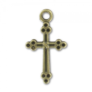 Dijes cruz 21 mm bronce x10