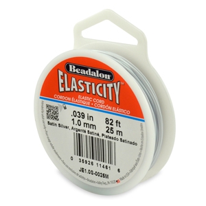 Elasticidad 1 mm - Plateado satinado x25m