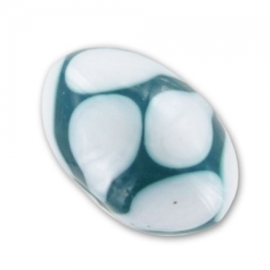 Redonda plana 17 mm Blanco/Blue Zircon x1