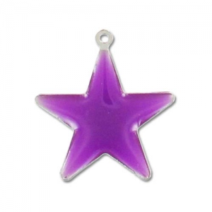 Dije estrella esmaltado époxy 21 mm Morado x1