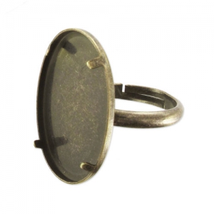 Anillo Engaste fondo plano 25x18 mm bronce x1