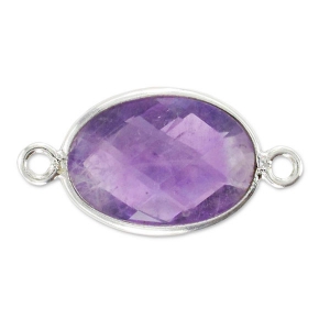 Separador 2 anillas 21 mm Plata 925/Amethyste