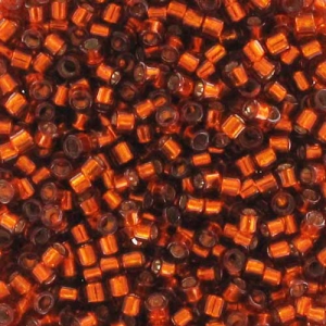 Miyuki Delica 11/0 DB0601 - Dyed Siver Lined Dark Burnt Orange x8g