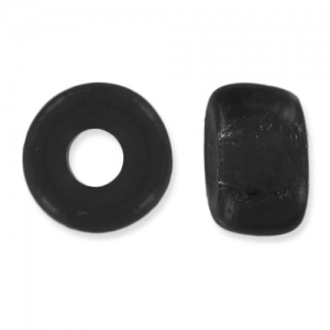 Cuentas con agujero grande - Pony Beads 6 mm - Preciosa - Azabache x15