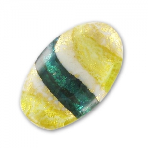 Oliva Murano hoja de oro 24x15 mm Lira Aqua x1