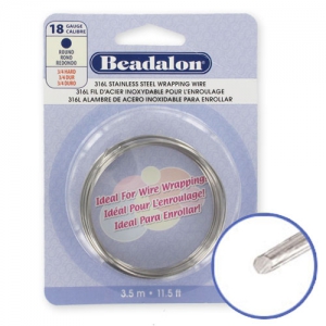 Alambre redondo de 1,02 mm - Acero inoxidable 316L x3,5m