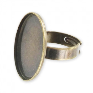 Anillo Engaste fondo plano 25x18 mm bronce x1