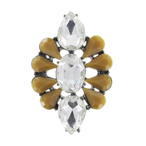 Colgante decorado cabujón 70x45 mm Crystal/Brown