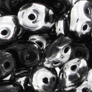 SuperDuo 2,5x5 mm Jet Argent x10g