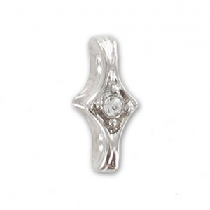 Separador 2 vías 11x4 mm rodio strass Crystal x1