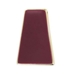 Colgante trapecio acrílico 46x31 mm dorado/Bordeaux