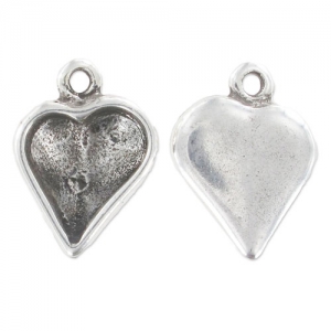 Engaste colgante sola cara 4809 13x12 mm plateado antiguo