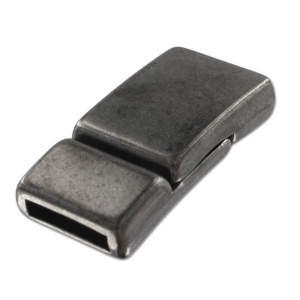Cierre magnético 28x14 mm para cordón plano 10 mm black nickel x1