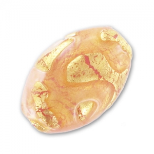 Oliva hoja de oro 18x12 mm Light Rose x1