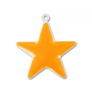 Dije estrella esmaltado époxy 21 mm Naranja x1