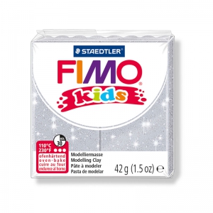 Pasta Fimo kids 42gr Argent con chispas (n°812)