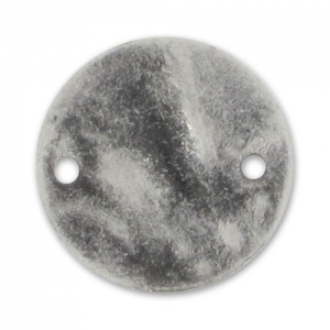 Separador redondo martillado 2 agujeros 15 mm plateado antiguo x