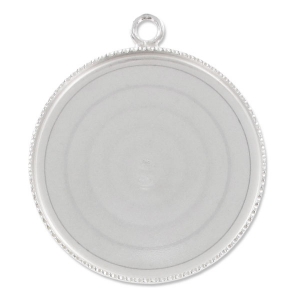 Engaste colgante fondo plano para cabuchón 25 mm Plata 925