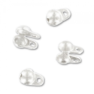 Terminales para cadena de bolas 2 mm Chapado en plata fina x10