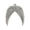 Dije alas de ángel 23 mm plateado envejecido x1