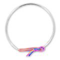 Pulsera brazalete rígida fina de 1,5 x 160 mm con 2 anillas cerradas - Plata 925 x1