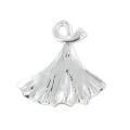 Dije ginkgo 18 mm chapado en plata fina