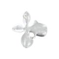 Dije flor 16 mm chapado en plata fina