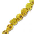 Cuenta Calavera de Howlite tintado 18 mm Amarillo x1