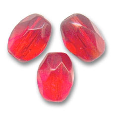 Cuentas con forma de oliva facetadas de 6x4 mm - Light Siam x25