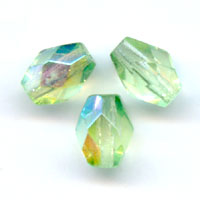 Cuentas facetadas en forma de oliva de 6x4 mm - Peridoto AB x25