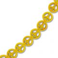 Cuenta Peace de Howlite tintado 15 mm Amarillo x1