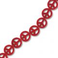 Cuenta Peace de Howlite tintado 15 mm Rojo Coral x1
