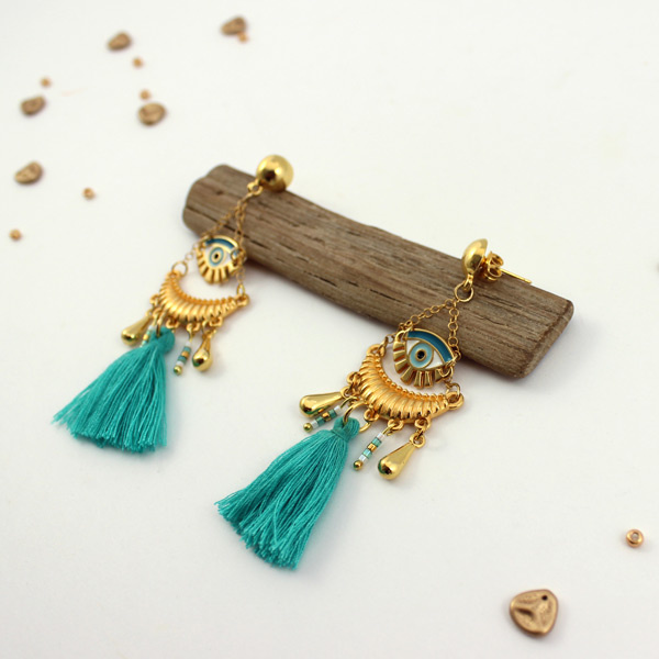 Esquema pendientes de bricolaje pendientes étnicos y encanto de los ojos