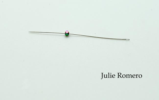 anillo de la trenza con cabujón y hematita PureCrystal : Paso 4