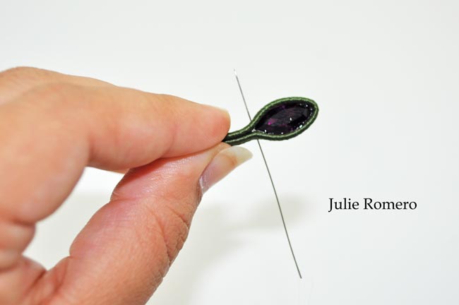 anillo de la trenza con cabujón y hematita PureCrystal : Paso 10