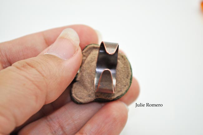 anillo de la trenza con cabujón y hematita PureCrystal : Paso 18