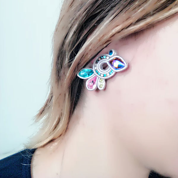 Tutoriel Boucles d'oreilles Bright Wings en soutache moonlight et cristaux Swarosvki