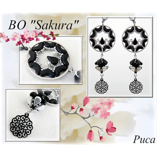 Boucles d'oreilles Sakura avec perles Amos® par Puca® Boucles d'oreilles Sakura avec perles Amos® par Puca®