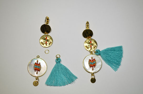 Pendientes étnicos borlas elegante perla y Miyuki