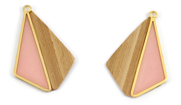Boucles d'oreilles géométriques en bois inspiration scandinave 3