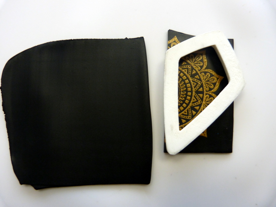 Boucles d'oreilles chics silk-screen en pâte polymère