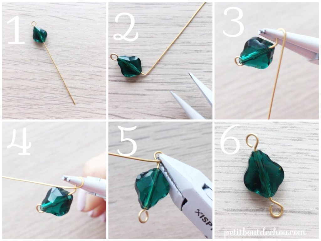 Boucles d'oreilles en tissage brick stitch avec des perles Delicas Miyuki et PureCrystal mint et emeraude style baroque bohème